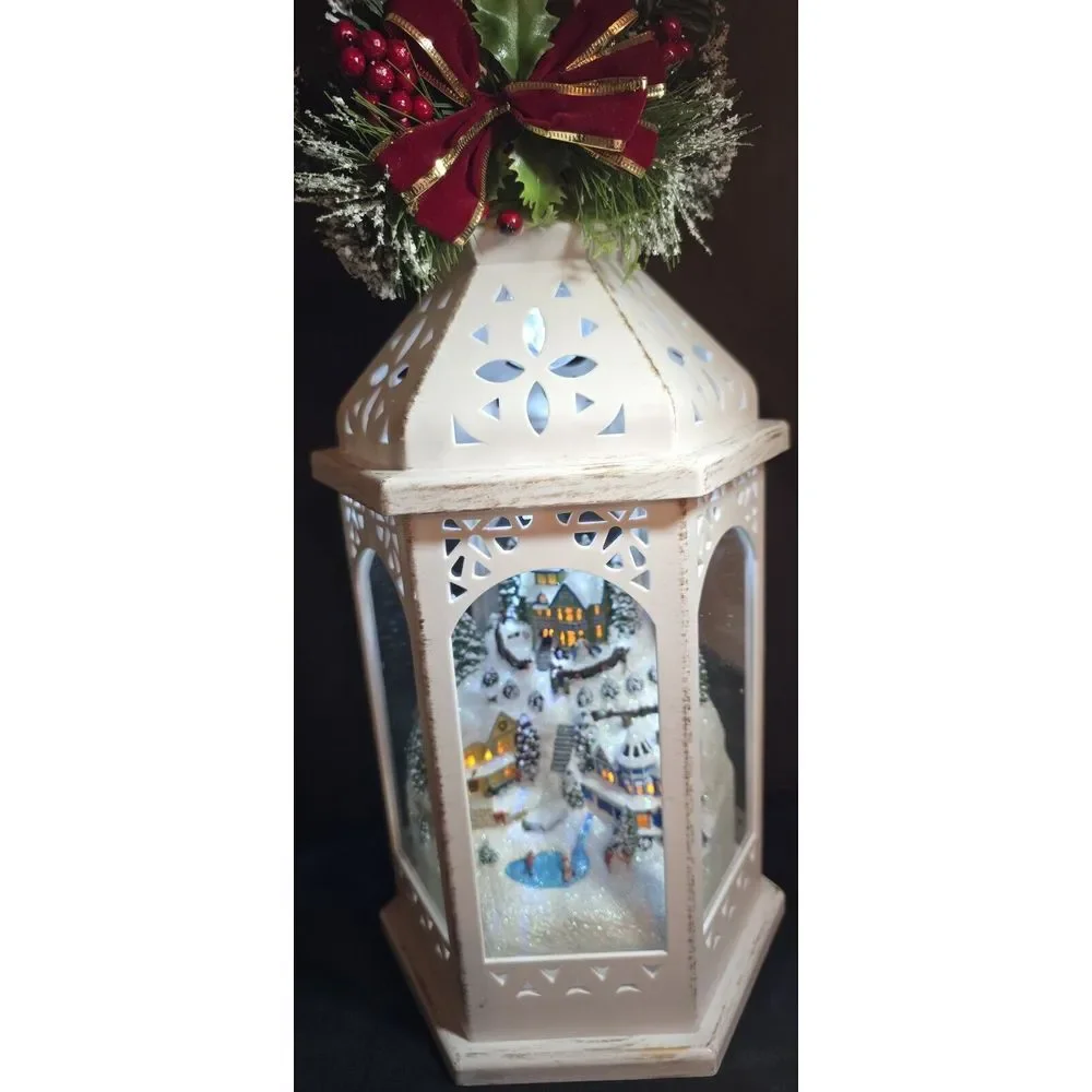 Bradford Exchange Winter  Wonderland  Christmas  Lantern With Light Thomas Kin..